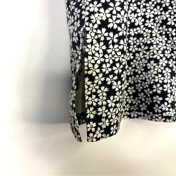 Vintage Classic Casual corner navy white floral print cotton skirt size 2 - Picture 2 of 8
